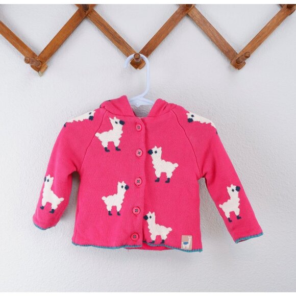 John Lewis Pink Llama Baby Girl Sweater, size 6-9 months - Picture 1 of 12
